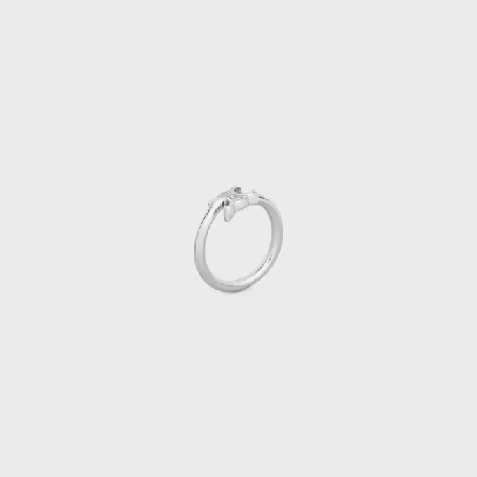 Anillo asimétrico Triomphe en latón con acabado de rodio Anillo asimétrico Triomphe en latón con acabado de rodio