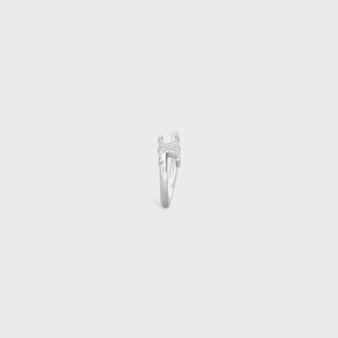 Anillo asimétrico Triomphe en latón con acabado de rodio Anillo asimétrico Triomphe en latón con acabado de rodio