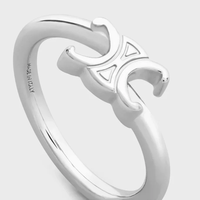 Anillo asimétrico Triomphe en latón con acabado de rodio Anillo asimétrico Triomphe en latón con acabado de rodio