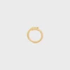 Anillo asimétrico Triomphe en latón con acabado dorado