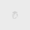 Anillo de sello cuadrado Triomphe de latón con acabado de rodio