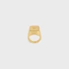 Anillo de sello cuadrado Triomphe en latón con acabado dorado Anillo de sello cuadrado Triomphe en latón con acabado dorado