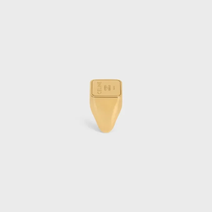 Anillo de sello cuadrado Triomphe en latón con acabado dorado Anillo de sello cuadrado Triomphe en latón con acabado dorado