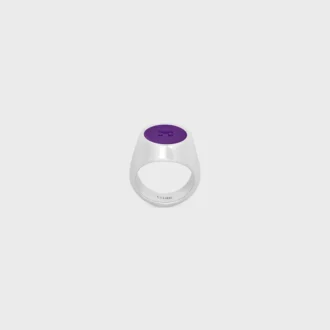 Anillo de sello Triomphe en barniz y latón con acabado de rodio