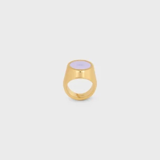 Anillo de sello Triomphe en barniz y latón con acabado dorado