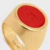 Anillo de sello Triomphe en barniz y latón con acabado dorado Anillo de sello Triomphe en barniz y latón con acabado dorado