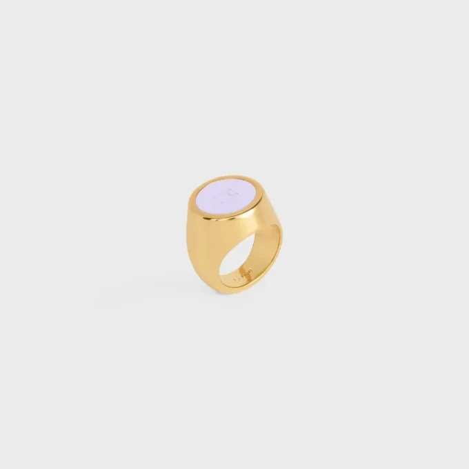 Anillo de sello Triomphe en barniz y latón con acabado dorado Anillo de sello Triomphe en barniz y latón con acabado dorado