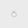 Anillo doble con nudo en latón con acabado de rodio