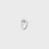 Anillo doble con nudo en latón con acabado de rodio