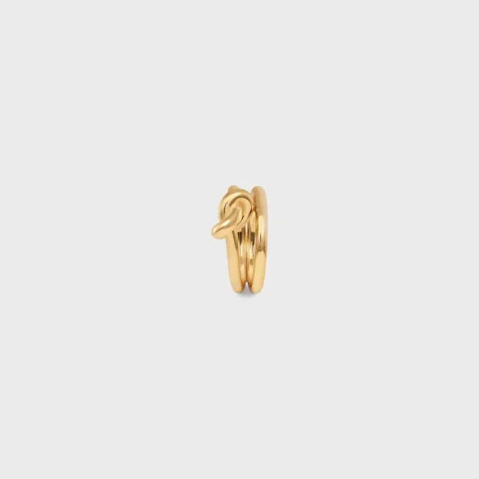 Anillo doble Knot en latón con acabado dorado Anillo doble Knot en latón con acabado dorado