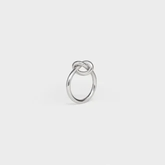 Anillo Knot en latón con acabado de rodio