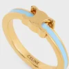 Anillo Triomphe en esmalte y latón con acabado dorado