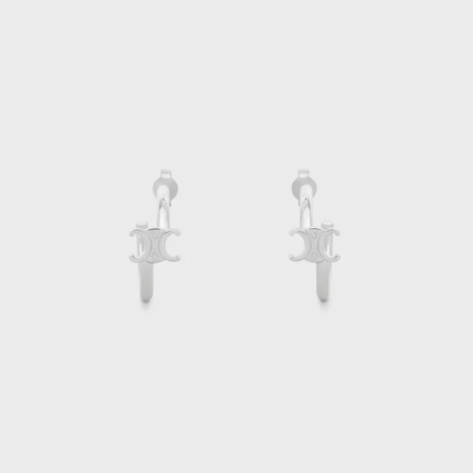 Aros asimétricos Triomphe en latón con acabado de rodio Aros asimétricos Triomphe en latón con acabado de rodio