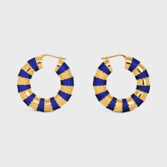 Aros esmerilados en esmalte y latón con acabado dorado