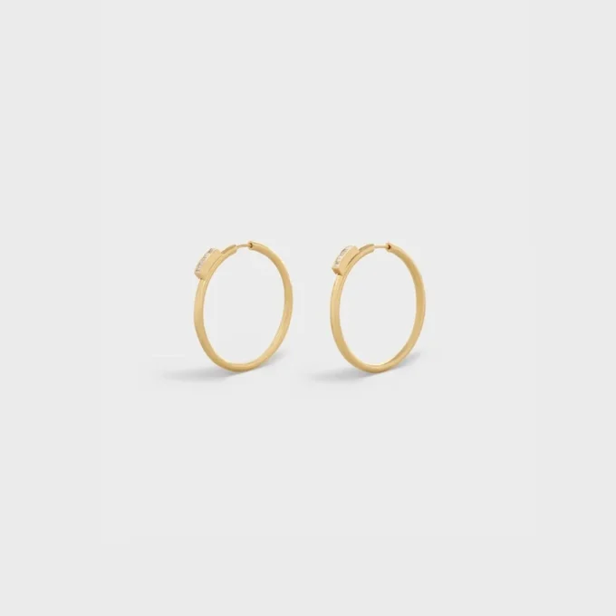 Aros grandes «Système» en oro amarillo y diamantes Aros grandes «Système» en oro amarillo y diamantes