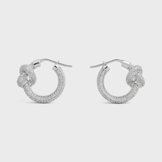 Aros Knot Sparkle en strass y latón con acabado de rodio Aros Knot Sparkle en strass y latón con acabado de rodio