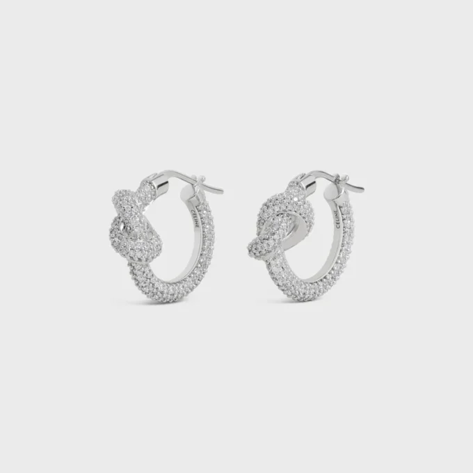 Aros Knot Sparkle en strass y latón con acabado de rodio Aros Knot Sparkle en strass y latón con acabado de rodio