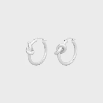 Aros pequeños Knot en latón con acabado de rodio