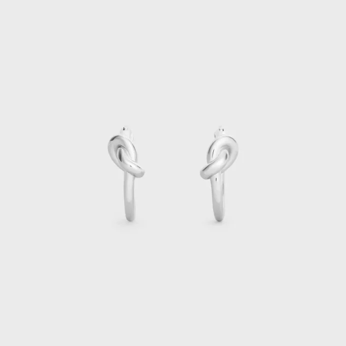 Aros pequeños Knot en latón con acabado de rodio Aros pequeños Knot en latón con acabado de rodio
