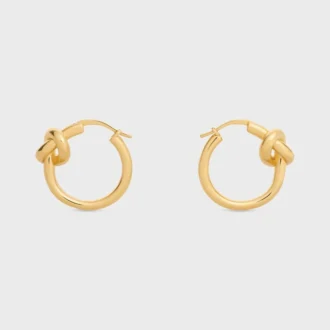 Aros pequeños Knot en latón con acabado dorado