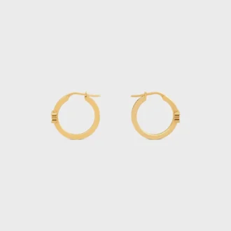 Aros Triomphe Sparkle en strass y latón con acabado dorado