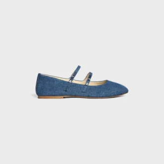 Bailarinas CELINE de doble correa en denim