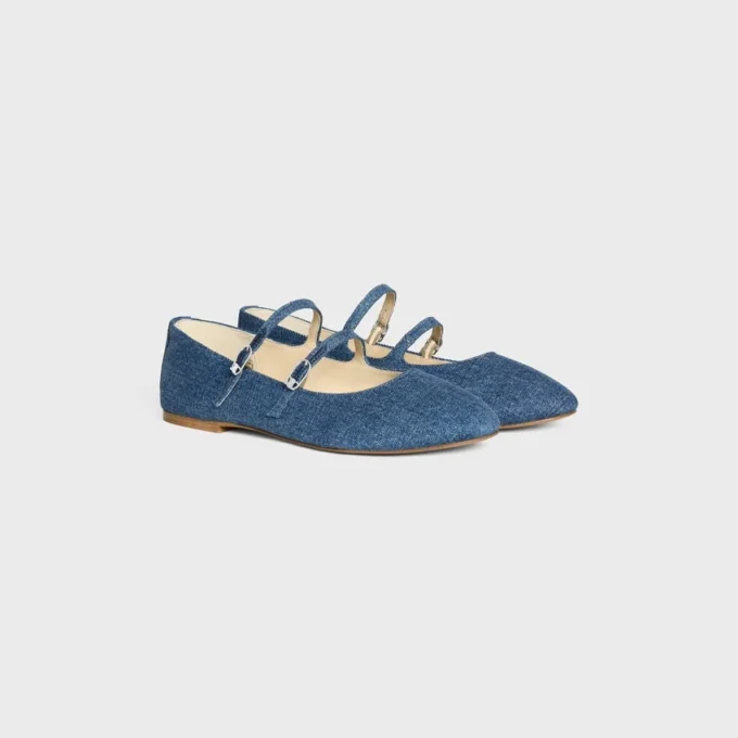 Bailarinas CELINE de doble correa en denim Bailarinas CELINE de doble correa en denim