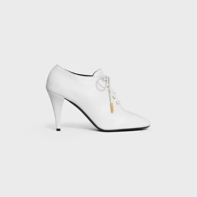 Bailarinas de tacón con cordones Oxford suaves en piel de becerro – Curtido vegetal