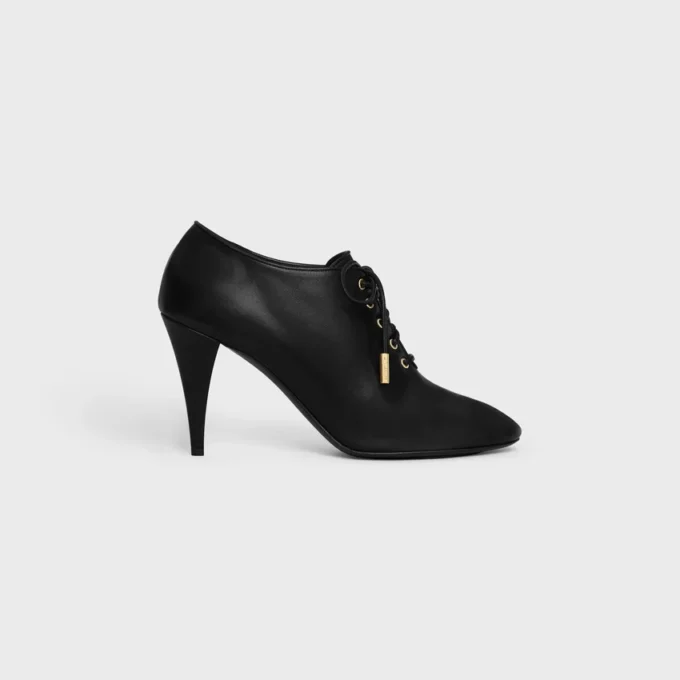 Bailarinas de tacón con cordones Oxford suaves en piel de becerro – Curtido vegetal