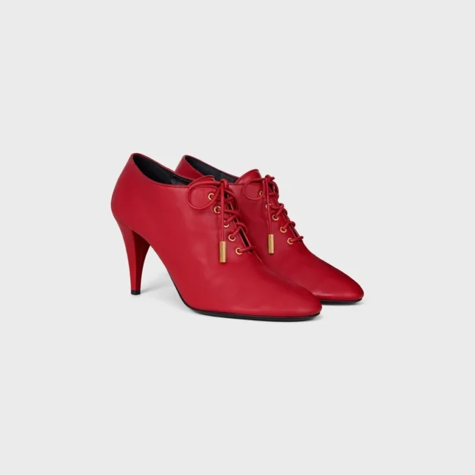 Bailarinas de tacón con cordones Oxford suaves en piel de becerro – Curtido vegetal