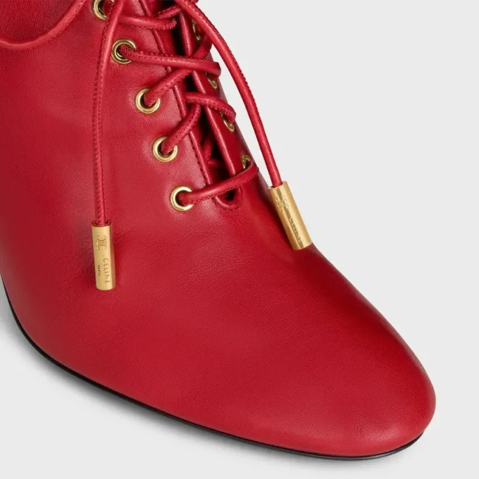 Bailarinas de tacón con cordones Oxford suaves en piel de becerro – Curtido vegetal