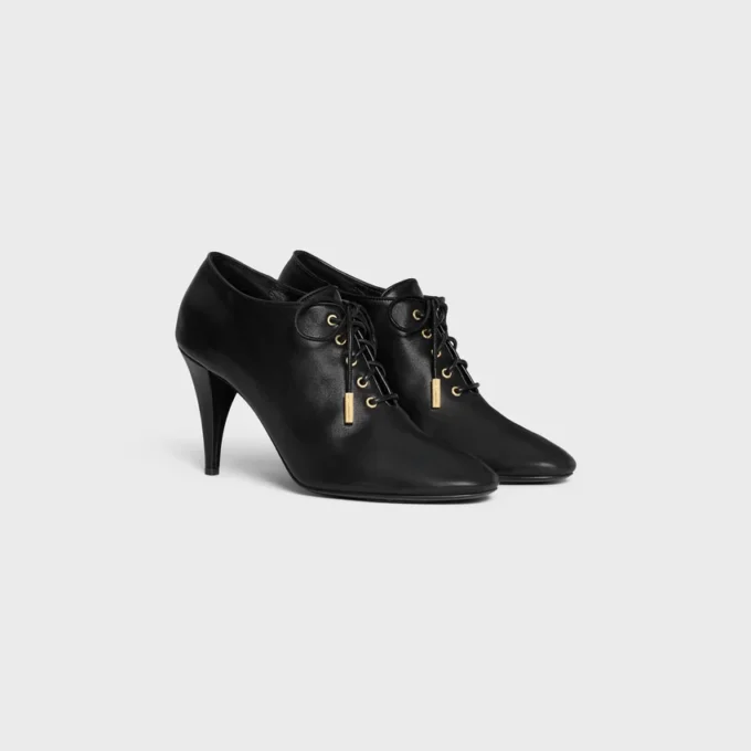 Bailarinas de tacón con cordones Oxford suaves en piel de becerro – Curtido vegetal