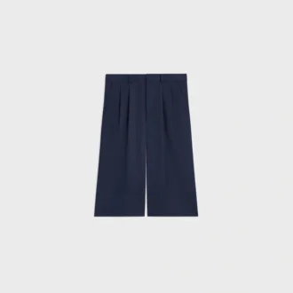 Bermudas de gabardina de algodón y lana