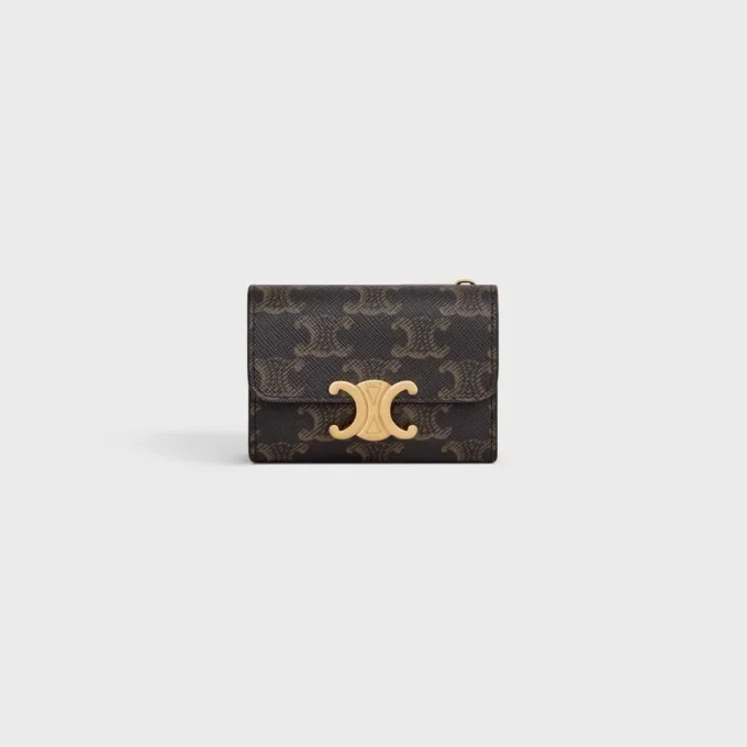 Billetera compacta con monedero Triomphe Canvas Billetera compacta con monedero Triomphe Canvas