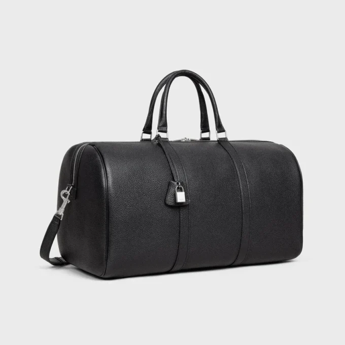 Bolsa de viaje grande en piel de becerro granulada Bolsa de viaje grande en piel de becerro granulada