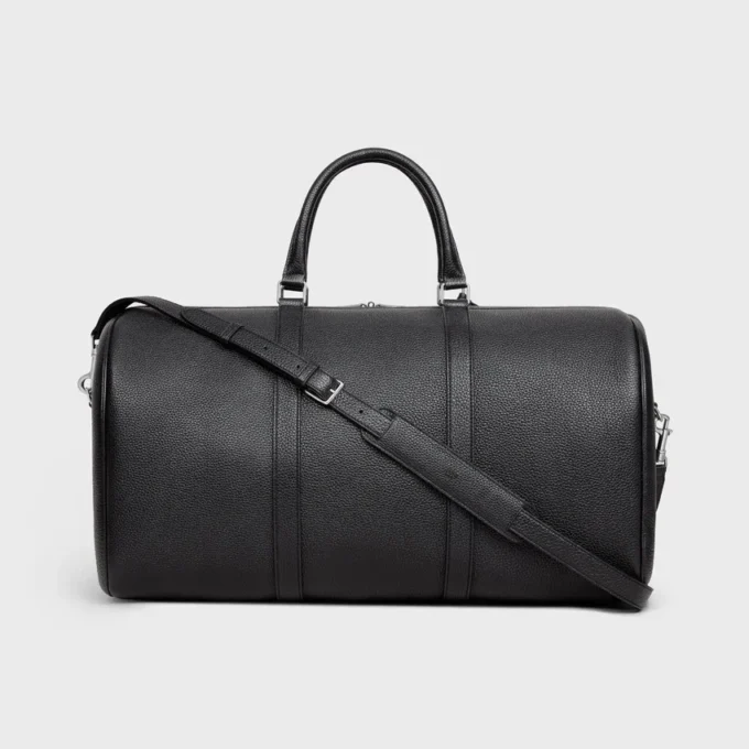 Bolsa de viaje grande en piel de becerro granulada Bolsa de viaje grande en piel de becerro granulada