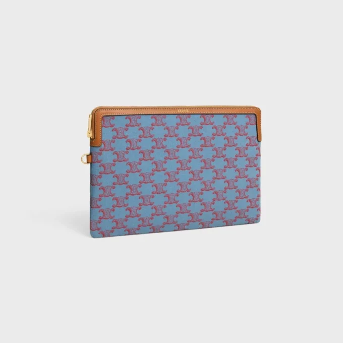 Bolsita con correa Cuir Triomphe en tejido con estampado Triomphe integral Bolsita con correa Cuir Triomphe en tejido con estampado Triomphe integral