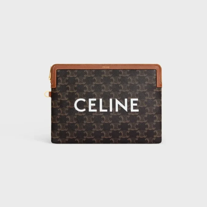 Bolsita con correa Cuir Triomphe en Triomphe Canvas con estampado CELINE Bolsita con correa Cuir Triomphe en Triomphe Canvas con estampado CELINE