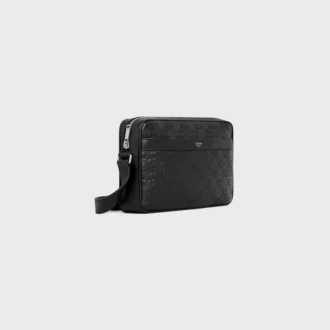 Bolso bandolera mediano de piel de becerro con relieve Triomphe