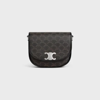 Bolso Besace Triomphe mediano en Triomphe Canvas y piel de becerro
