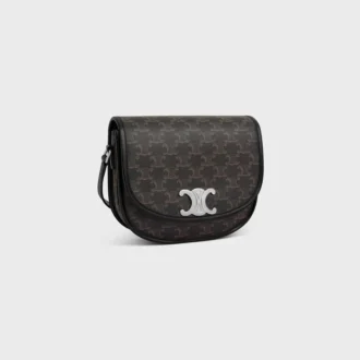 Bolso Besace Triomphe mediano en Triomphe Canvas y piel de becerro