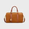 Bolso Boston grande en piel de becerro gamuzada Bolso Boston grande en piel de becerro gamuzada