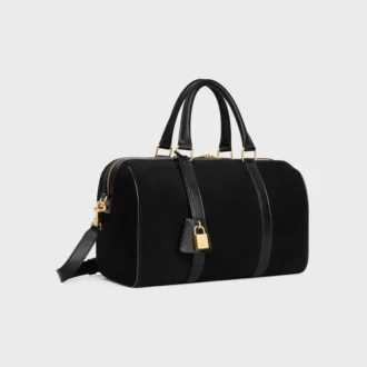 Bolso Boston grande en piel de becerro gamuzada