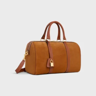 Bolso Boston grande en piel de becerro gamuzada