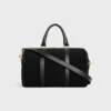 Bolso Boston grande en piel de becerro gamuzada Bolso Boston grande en piel de becerro gamuzada