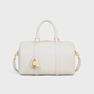 Bolso Boston grande en piel de becerro granulada flexible
