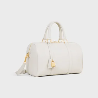 Bolso Boston grande en piel de becerro granulada flexible