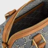 Bolso Boston pequeño en jacquard Triomphe y piel de becerro Bolso Boston pequeño en jacquard Triomphe y piel de becerro