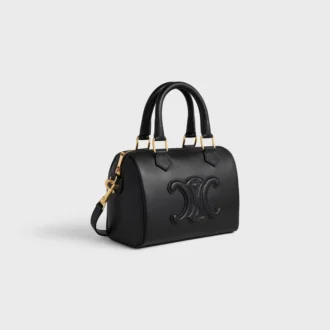 Bolso Boston pequeño en piel de becerro lisa
