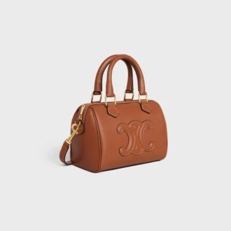 Bolso Boston pequeño en piel de becerro lisa
